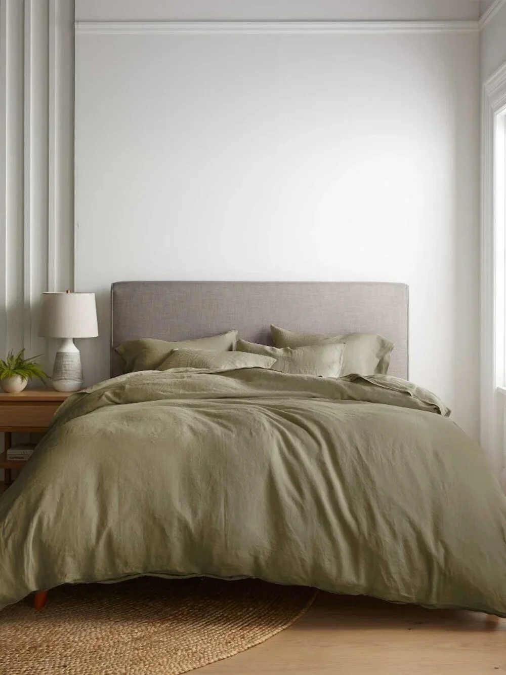 Aloe Quince European Linen Duvet & Pillowcases - King Size